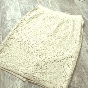 The Limited, cream-shimmer pencil skirt.